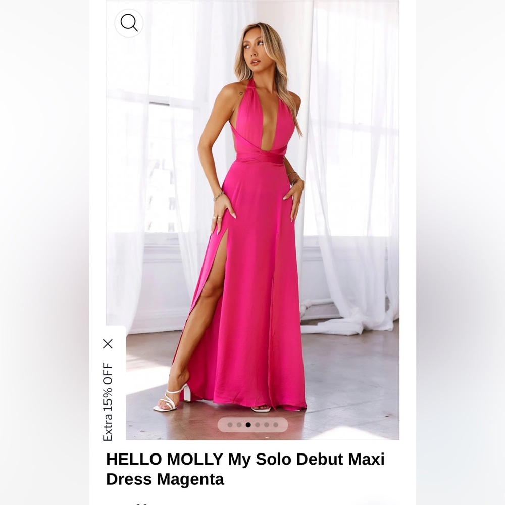 Brand New. Package unopened. HELLO MOLLY My Solo Debut Maxi Dress Magenta